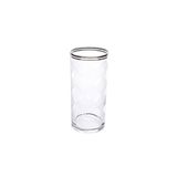 Decorium Meşrubat Bardağı 6'lı Set, Karo Desen, Platin Rengi