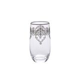 Decorium Meşrubat Bardağı, Platin Detaylı, Renkli, Tek Ebat