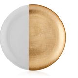 Decorium Monochrome 28 cm 2 Parça Cam Tabak 9-01080006 - Beyaz - Gold