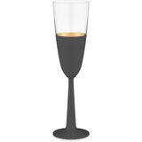 Decorium Vision Black 24 Ayar Altın Yaldızlı 170 ml 6 Parça Flüt Cam Şampanya Kadehi 9-01020017 - Siyah