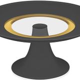 Decorium Vision Black 24 Ayar Altın Yaldızlı 21 cm Ayaklı Cam Servis Tabağı 9-01150021