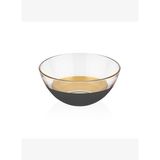 Decorium Vision Black 24 Ayar Altın Yaldızlı 23,5 cm Siyah - Altın Cam Kase 9-01070010