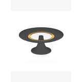 Decorium Vision Black 24 Ayar Altın Yaldızlı Ayaklı Siyah - Altın Cam Servis Tabağı 9-01150022