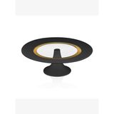 Decorium Vision Black 24 Ayar Altın Yaldızlı Ayaklı Siyah - Altın Cam Servis Tabağı 9-01150023