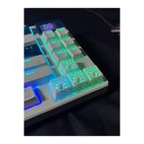 Decorius 4’lü Beyaz Delikli Keycap Seti | Cherry MX Uyumlu, RGB Işık Geçirgen | Delikli Keycaps