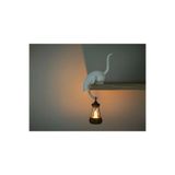 Decorius Askılı Kedi Raf Dekoru 24 cm - LED Fenerli Minimalist Salon & Balkon Aksesuarı - Estetik Kitaplık ve Masa Üstü Biblo Hediyelik Obje - Pilli Tealight Mum Hediyeli Ev & Ofis Dekorasyonu