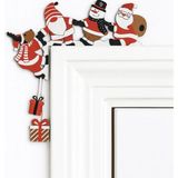 Decorius Yılbaşı Temalı Kapı Süsü - Yılbaşı Kapı Köşe Süsü | Noel Baba, Kardan Adam ve Geyikli Dekoratif Kapı Üstü Süsü | Yeni Yıl, Noel ve Ev Dekorasyonu İçin Şık Hediyelik Aksesuar