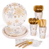 DECORLIFE Noel Tabakları ve Peçeteler 16, Kar Tanesi Kış Harikalar Diyarı Parti Malzemeleri, Kar Tanesi Tabakları, Doğum Günü, Tatil, Kış Harikalar Diyarı Partisi, Toplam 112 ADET