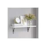 Decormet 015021201504203 Parlak Beyaz Siyah 20x60 cm Retro Raf Seti