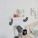 Decormet Bomerang Beyaz - Siyah Duvar Rafı