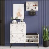 DECORMET DECORMET Bred Ayakkabılık Carrara Marbel - Beyaz Mermer