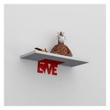 Decormet Love Kırmızı-Parlak Beyaz Raf Seti