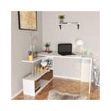 Decormet Retro Çalışma Masası Kitaplıklı - Y: 74 cm D: 60 cm G: 240 cm - Beyaz