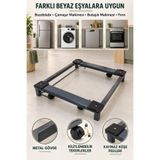 Decorness Metal Beyaz Eşya Altlığı Çeksür – Tekerlekli ve Kilitlenebilir Çamaşır Makinesi, Buzdolabı, Bulaşık Makinesi Standı