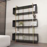 Decorotika Bruti Antrasit Gold Kitaplık