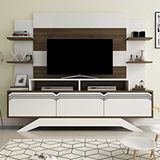 Decorotika Delpi TV Ünitesi 180 cm | 120 cm TV Alanı | 50” Uyumlu | Modern Raflı Tasarım | Beyaz Ceviz