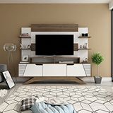 Decorotika Deparo TV Ünitesi 180 cm | 120 cm TV Alanı | 50” Uyumlu | Modern Raflı Tasarım | Beyaz Ceviz