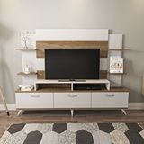 Decorotika Diana TV Ünitesi 180 cm | 120 cm TV Alanı | 50” Uyumlu | Modern Raflı Tasarım | Beyaz Ceviz Beyaz- Ceviz