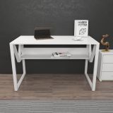 Decorotika Lona Beyaz Beyaz Metal Çalışma Masası