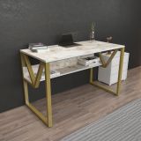 Decorotika Lona Efes Gold Metal Çalışma Masası