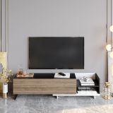 Decorotika Parion Beyaz Siyah Ceviz Tv Ünitesi