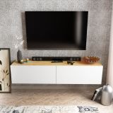 Decorotika Poling Beyaz Ceviz Tv Ünitesi