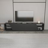 Decorotika Rhodes Antrasit Tv Ünitesi Modern Tasarım 240 cm Suntalam Malzeme ile Şık Kullanım