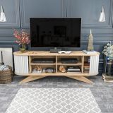 Decorotika Stor Safirmeşe Beyaz Tv Ünitesi