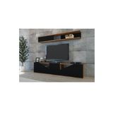 Decorotika Taç Ceviz Siyah Tv Ünitesi