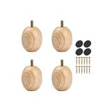Decoroys Bella Ham Ahşap Top Ayak 4 adet