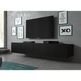 Decoroys Lowell Modern Tasarımlı TV Ünitesi Suntalam Malzemeden 180 cm Siyah Renk