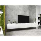 Decoroys Valens Minimalist Tasarımlı TV Ünitesi 200 cm Genişlik 30 cm Derinlik Suntalam Malzeme - Beyaz