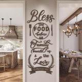 DecorSmart Ahşap Çiftlik Evi Mutfak Duvar Dekoru Dekorasyonlar Duvar Yemek Odası Duvar Dekoru Mutfak Tabelaları Alıntılar Bless the Food Modern Çiftlik Evi Stili 129