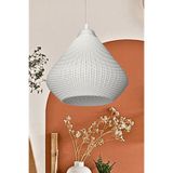 Decory Gruis Mesh Yüzey Avize Yatak Odası,Oturma Odası Tasarım Tekli Sarkıt Avize (PLASTİK) E27 - Beyaz