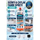 DECOS LEAK EX - SIZINTI VE ÇATLAK TAMİR SPREYİ 500 ML - Su Geçirmez ve Su İtici Elastik Kaplama – Çatı, Oluk, Duvar, PVC, Metal, Araç ve Tekne İçin