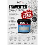 DECOS Travertino Rölyef Pasta 20 kg Beyaz – Traverten Efektli Kabartma, Stencil ve Dekoratif Doku Macunu