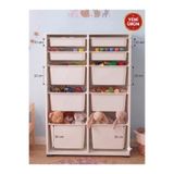 Decosense 2 Adet Ultra Büyük 4 Adet Büyük 4 Adet Orta Boy Çekmeceli 123 cm Beyaz Çocuk Odası Oyuncak Dolabı ve Çok Amaçlı Saklama Ünitesi - Depolayıcı Düzenleyici Organizer