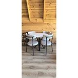 Decosense 4 Kişilik Modern 90 cm Yuvarlak Masa ve 4 Teddy Sandalyeli Mutfak Takımı Balkon Takımı Salon Takımı - Kahverengi