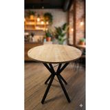 decosense 70 Cm Siyah Metal Ayak 2-3 Kişilik Yuvarlak Masa Mutfak Masası Balkon Masası Kafe Masası Ofis Masası