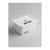 decosense Beyaz Kapaklı Büyük 17 Litre 40x30x20 cm Polipropilen Plastik Düzenleyici - Oyuncak Kutusu ve Eşya Saklama Sepeti