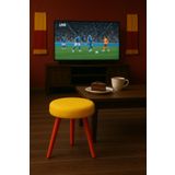 decosense Fanatik Welsoft Kumaş Gürgen Ahşap 3 Ayaklı Konforlu Modern Taraftar Taburesi Fan Pufu Takım Oturağı