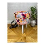 Decosense Papağan Desenli Modern Puf Bench Oturak Tabure Koltuk