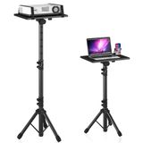 DECOSIS Projektör Standı Tripod 23 inç - 46 inç arası dizüstü bilgisayar tripod standı yüksekliği ayarlanabilir boynu telefon tutucu, ofis, ev, sahne, stüdyo için dizüstü bilgisayar zemin standı, DJ