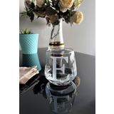 DECOSTYLE E Harfli Lazer Kesim Çıkma Yapmayan Cam Bardak-mumluk-kalemlik-mini Vazo Olarak Kullanıma Uygun 1 Ad