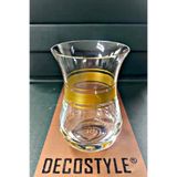 DECOSTYLE Eleven Ajda Çay Bardağı, 160 cc, Mat Gold Soğuk Kesme, 6 Adet Set