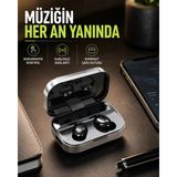 Decostyle Gerçek Kablosuz Kulaklık – Bluetooth 5.0, Şarj Kutulu, Parmak Izi Kontrollü