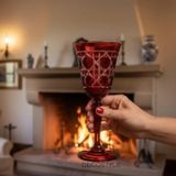 Decostyle Gloria El Kesmesi Renkli Kadeh Bardak 270 cc - Kırmızı