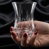 Decostyle Inci 6'lı Kesme Kristal Dekor Çay Bardağı 100 cc - Özel Yapım Şık Sunum Ağız Kısmı Soğuk Kesme - 010 - Beyaz - 100 ml