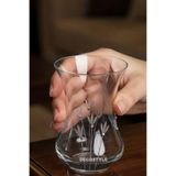 DECOSTYLE Lale 6'lı Soğuk Kesme Kristal Dekor İnce Belli Çay Bardağı - Özel Yapım Sunum 125 cc