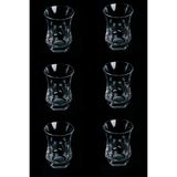 Decostyle Lale Kesme Kristal Dekorlu Çay Bardağı 6'lı - Özel Yapım İnce Belli Set